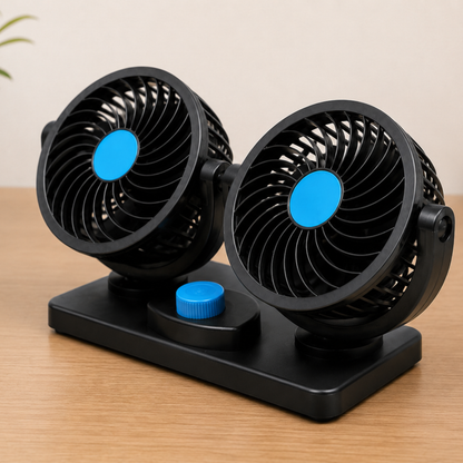 Portable Double Head Car Cooling Fan for Dashboard