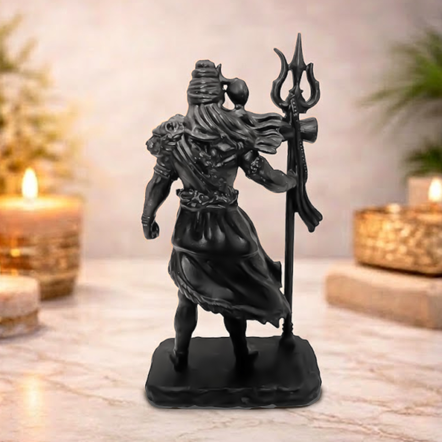 Premium Black Lord Shiva Statue with Trishul – Mahadev Idol for Home Temple & Decor