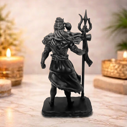 Premium Black Lord Shiva Statue with Trishul – Mahadev Idol for Home Temple & Decor