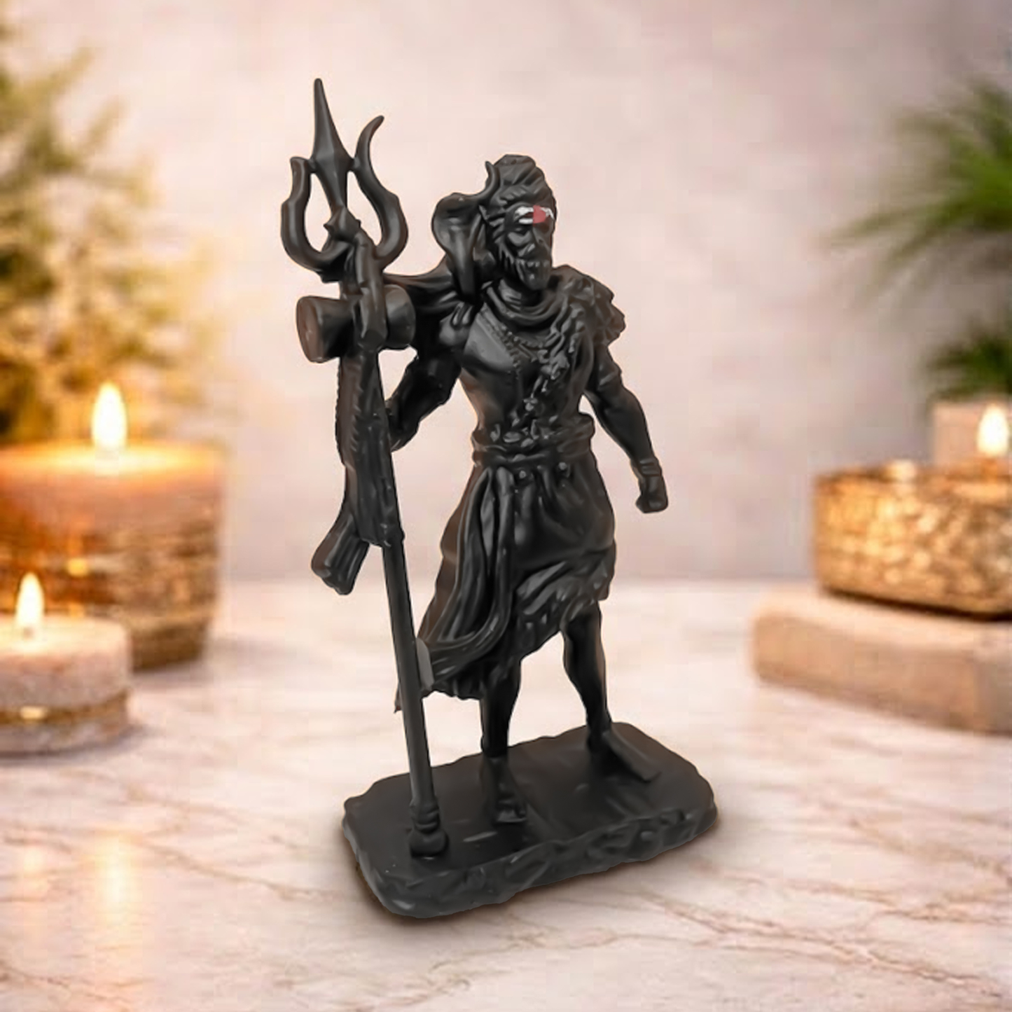 Premium Black Lord Shiva Statue with Trishul – Mahadev Idol for Home Temple & Decor