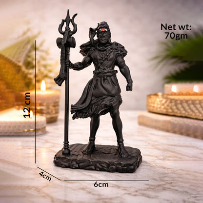 Premium Black Lord Shiva Statue with Trishul – Mahadev Idol for Home Temple & Decor